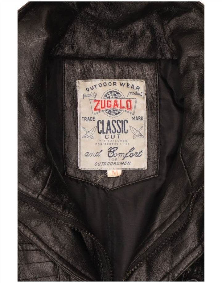 Jachetă de piele vintage pentru bărbați UK 38 Medium Black