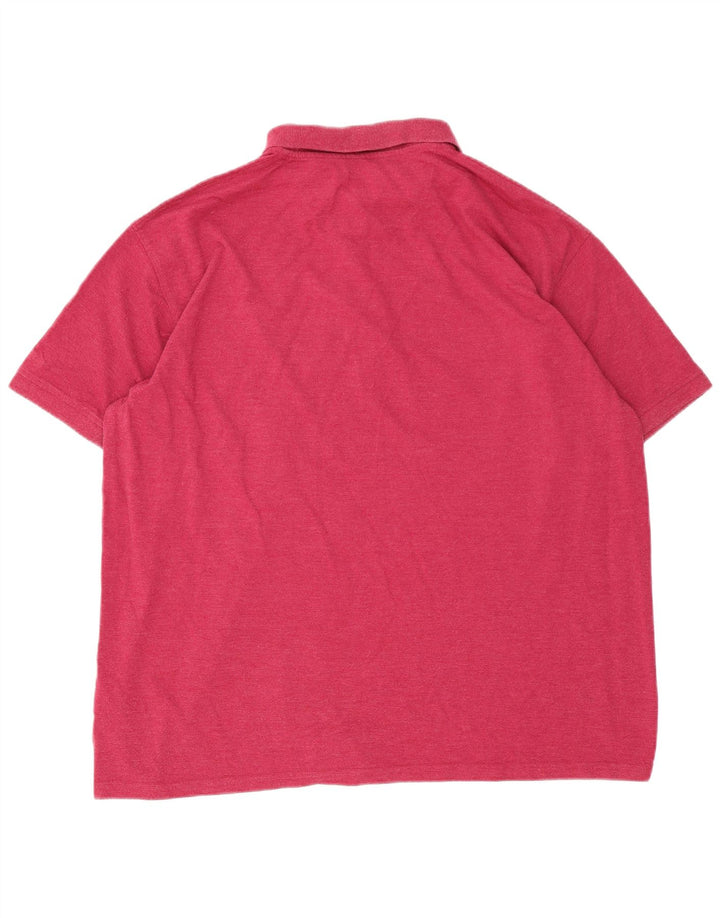 Cămașă polo Pringle pentru bărbați, bumbac roz 2XL