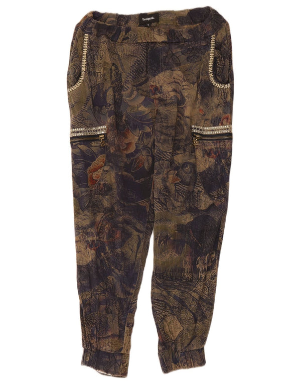 Pantaloni cargo Desigual pentru femei Joggeri Mici W30 L25 Multicolori Florali