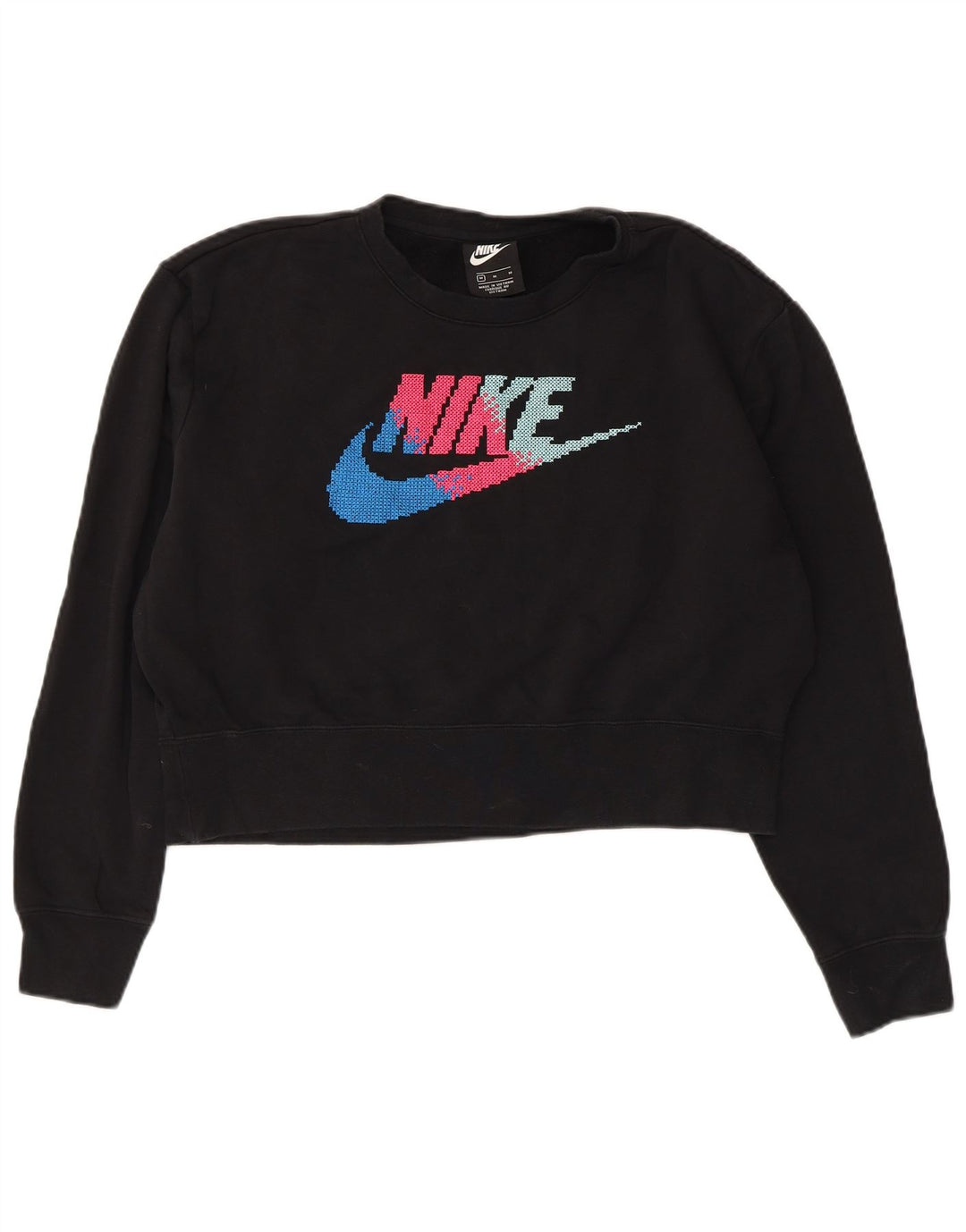Pulover NIKE pentru femei oversized Crop Graphic Pulover UK 14 Medium Negru