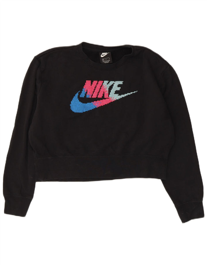 Pulover NIKE pentru femei oversized Crop Graphic Pulover UK 14 Medium Negru