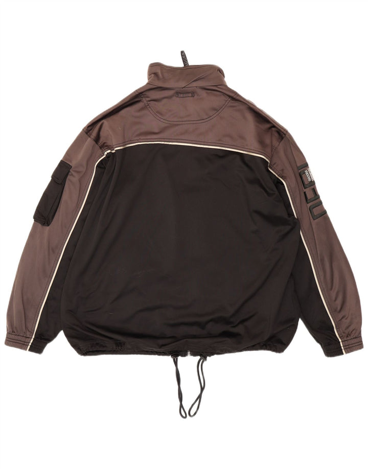 Jachetă de trening grafică pentru bărbați Diadora UK 42, mare, negru, color block