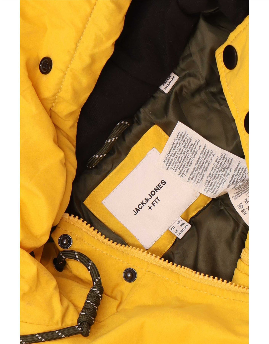 Jack & Jones jachetă parka cu glugă pentru bărbați UK 46 3XL poliester galben