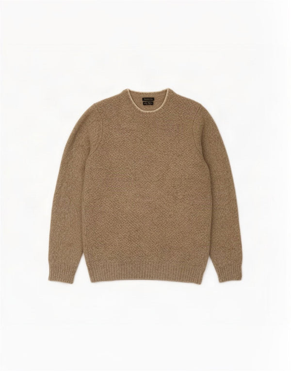 Pulover Massimo Dutti pentru bărbați, cu gât de barcă, XL, bej, pete