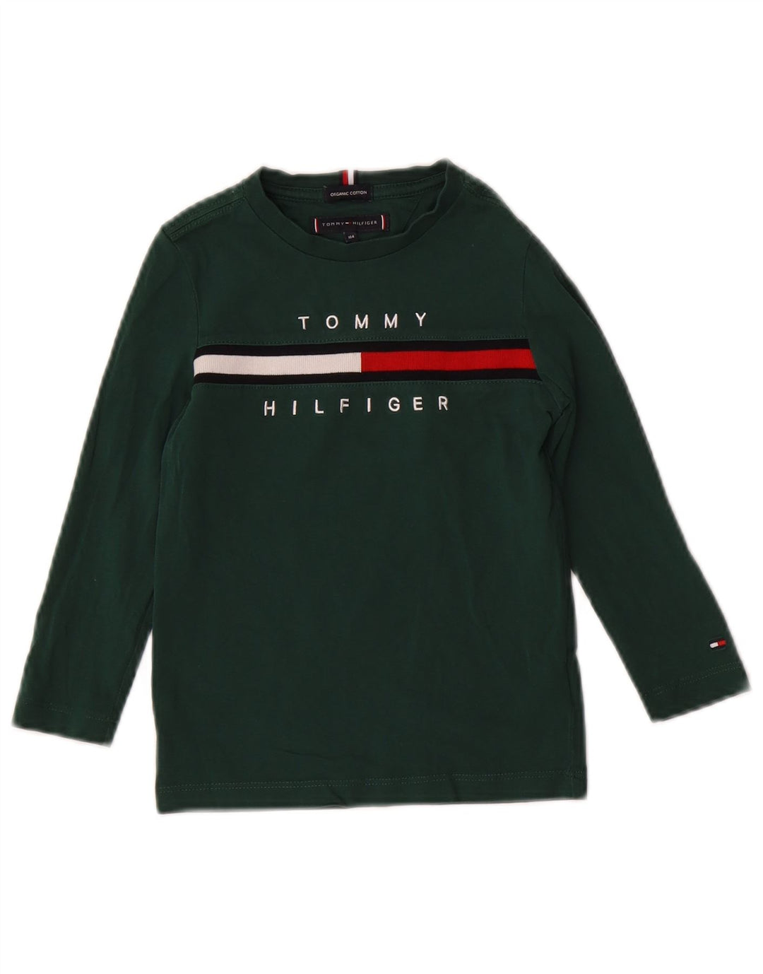 TOMMY HILFIGER Top grafic pentru baieti cu maneca lunga 3-4 ani bumbac verde