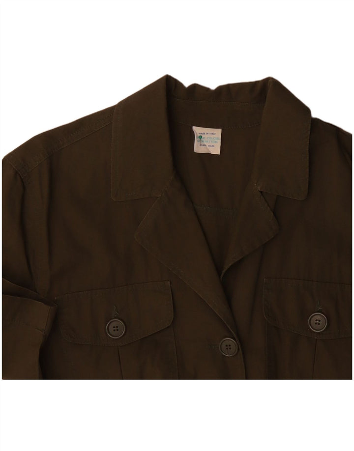 Jachetă pentru femei BENETTON cu mânecă scurtă, cu 4 nasturi, IT 42 Medium Khaki
