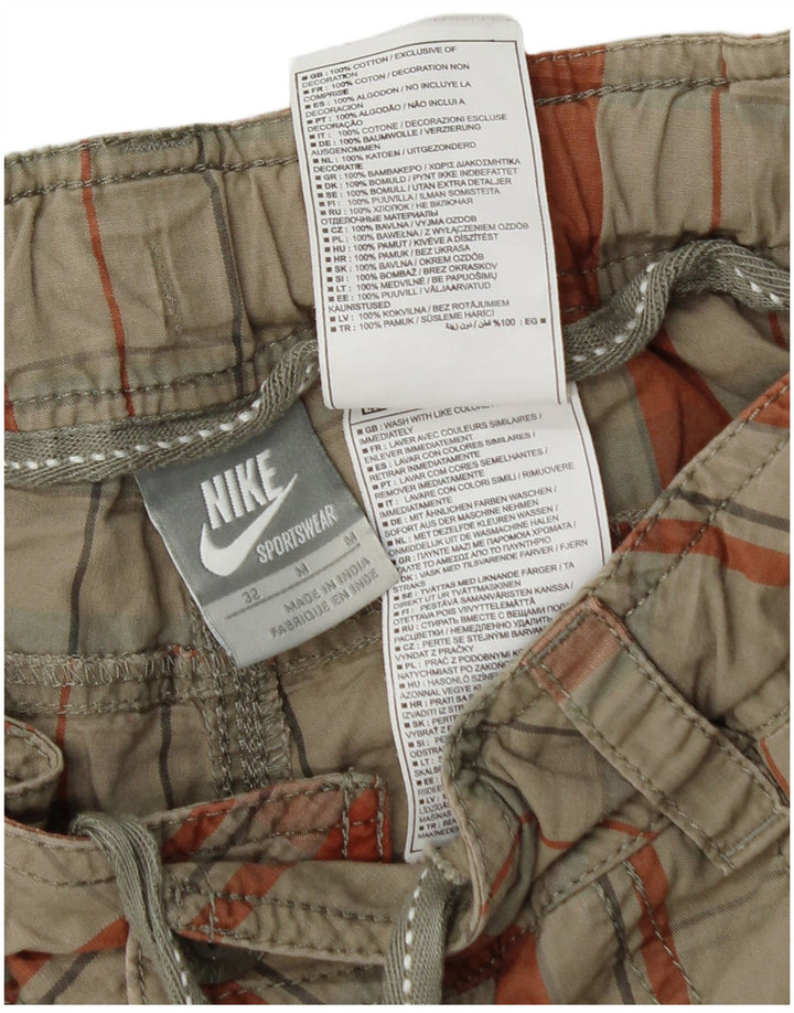 Pantaloni scurți Nike pentru bărbați, medii W32, bumbac carouri verzi