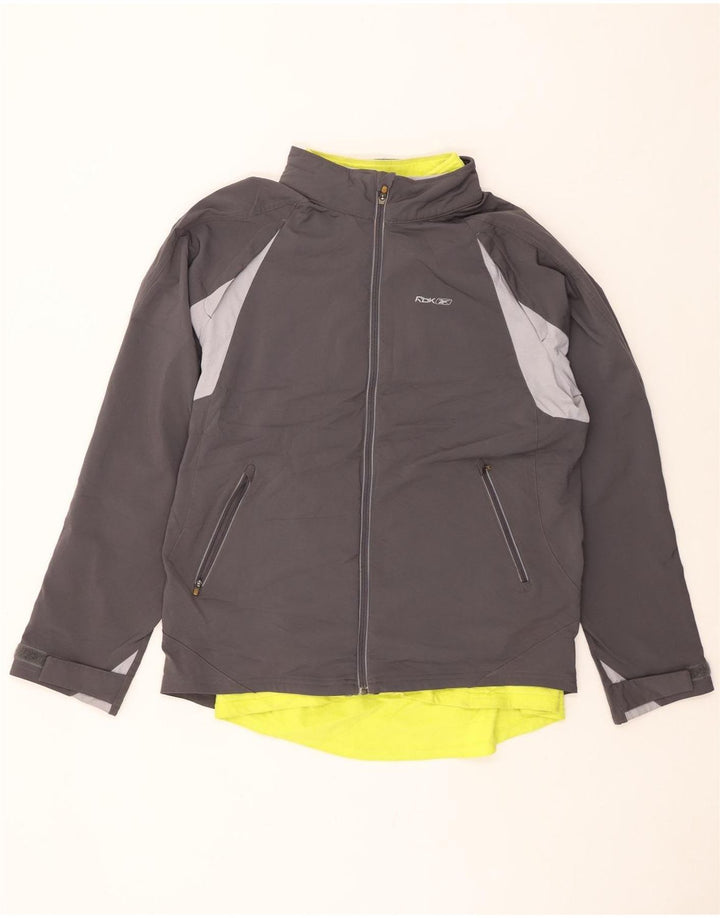 Jachetă de vânt pentru bărbați REEBOK UK 40 mare, gri, poliester color bloc