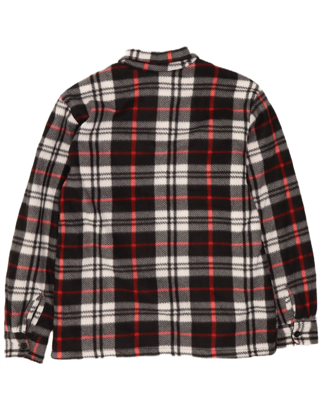 Cămașă de flanel Sherpa Lumberjack pentru bărbați de epocă, poliester carouri negru mediu