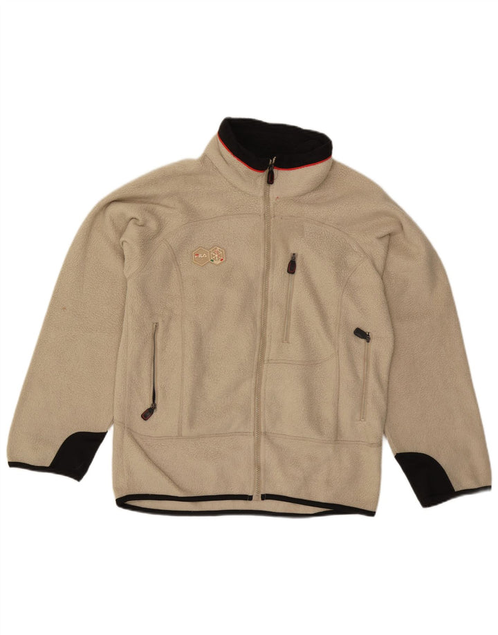 Jachetă pentru bărbați Fila Fleece UK 36, Bej, Poliester Colorblock