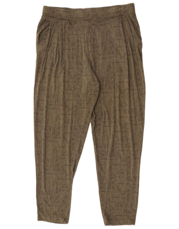 Pantaloni casual pentru femei Marks & Spencer UK 16 Large W34 L29 Kaki Geometric