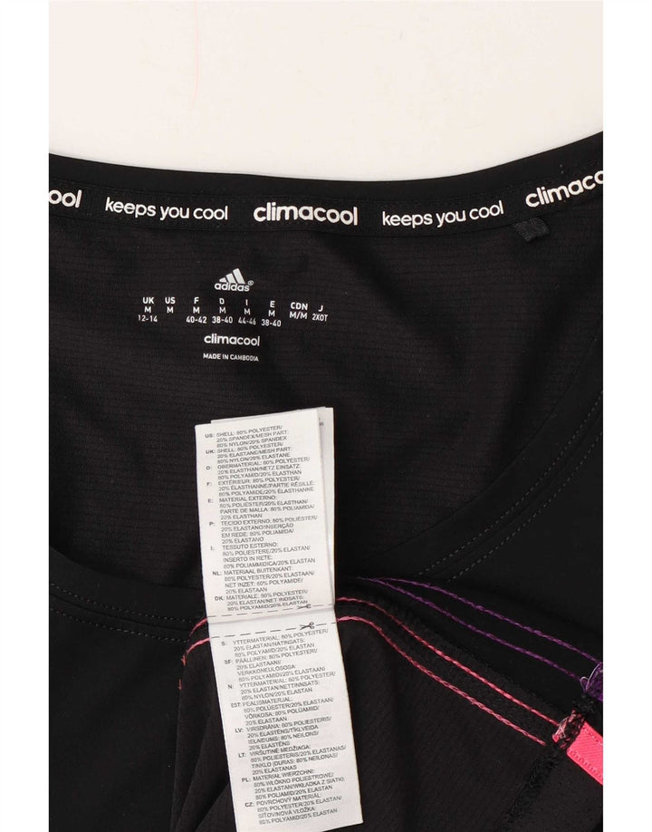 Tricou Adidas Climacool pentru femei, Marea Britanie 12/14 Poliester mediu negru