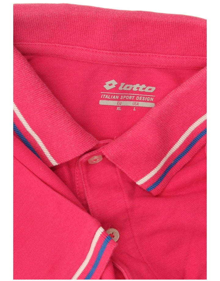 Tricou polo pentru bărbați LOTTO, bumbac roz mare