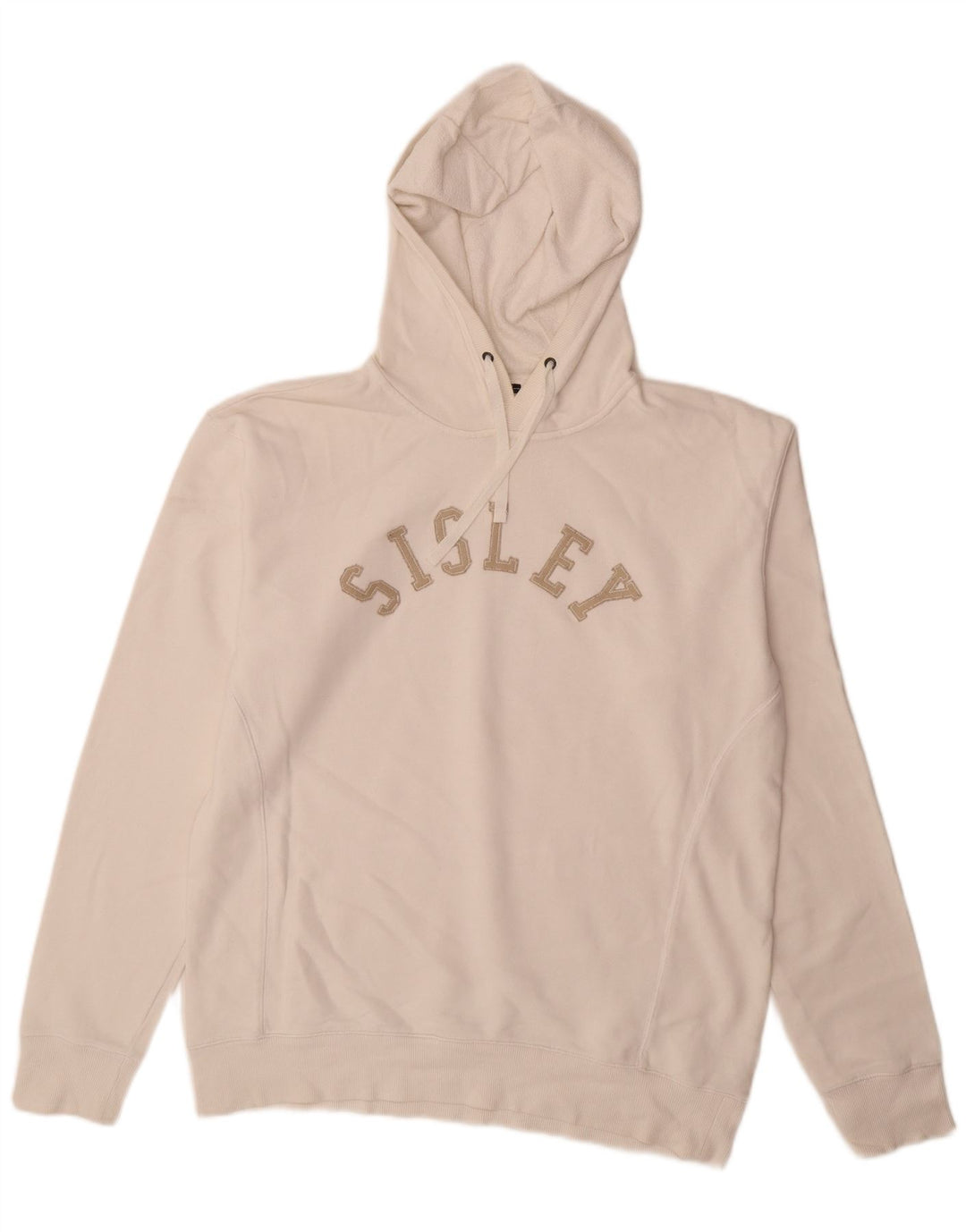 Jumper Sisley pentru bărbați cu glugă grafică, mare, alb