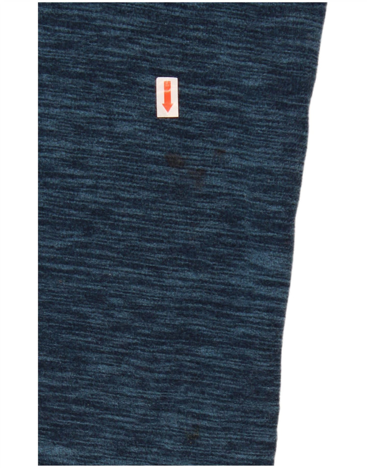 MOUNTAIN WAREHOUSE Pulover pentru bărbați, cu fermoar și gât, din lână, 2XL, poliester pătat albastru