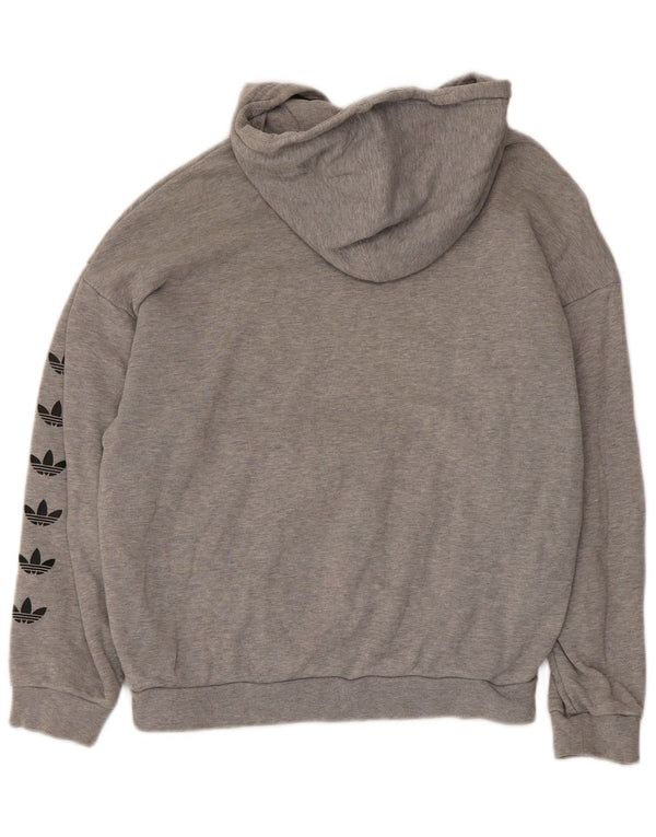 Pulover cu glugă supradimensionat pentru femei Adidas UK 6 XS bumbac gri