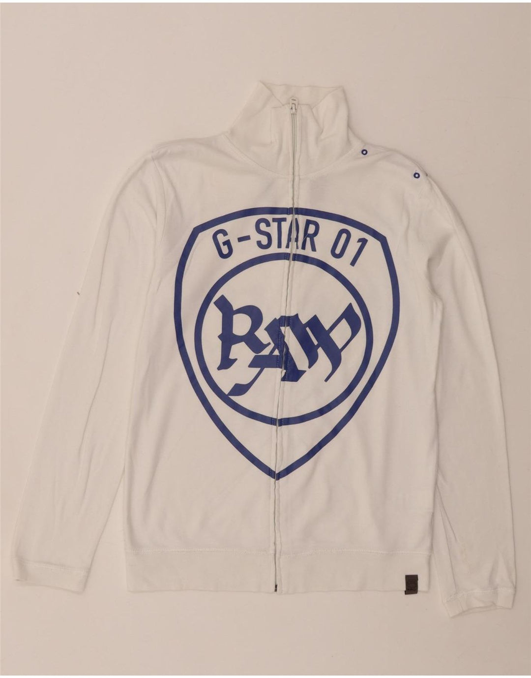 Jachetă de top pentru trening G-STAR pentru femei, UK 10, bumbac alb mic