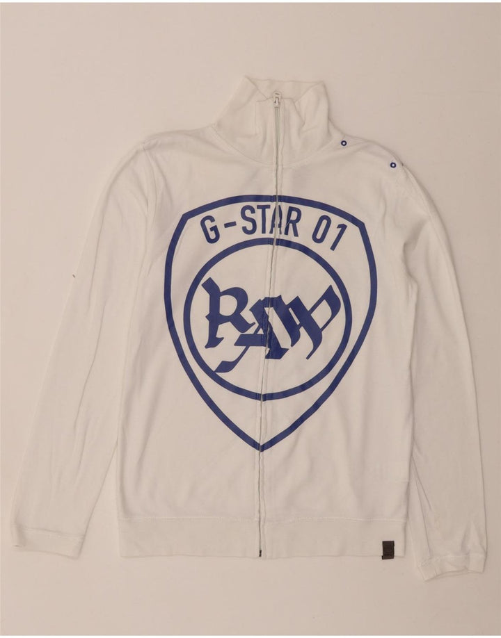 Jachetă de top pentru trening G-STAR pentru femei, UK 10, bumbac alb mic