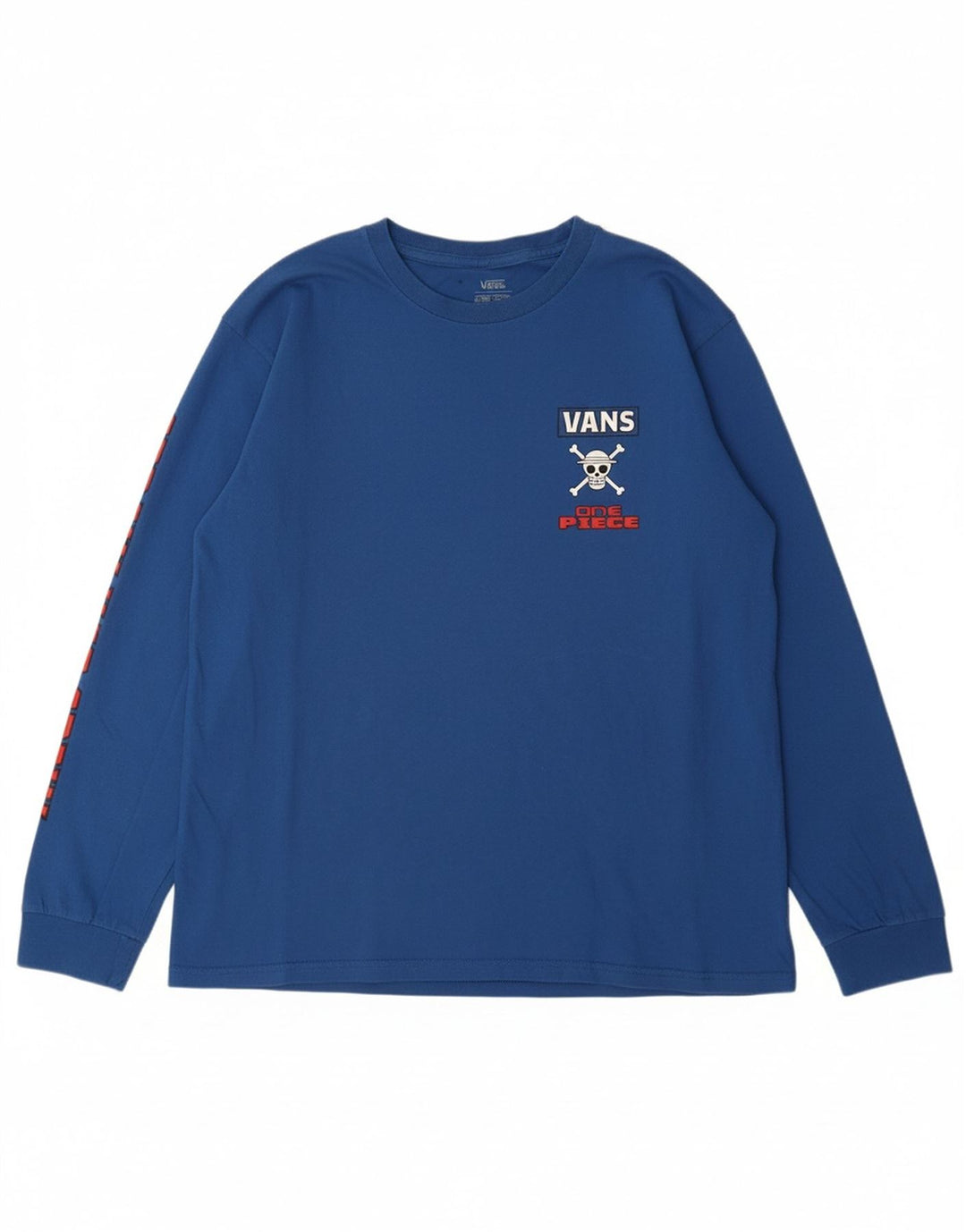 VANS Băieți Pălărie de Paie Crew Graphic Top Mânecă Lungă 14-15 Ani XL Albastru