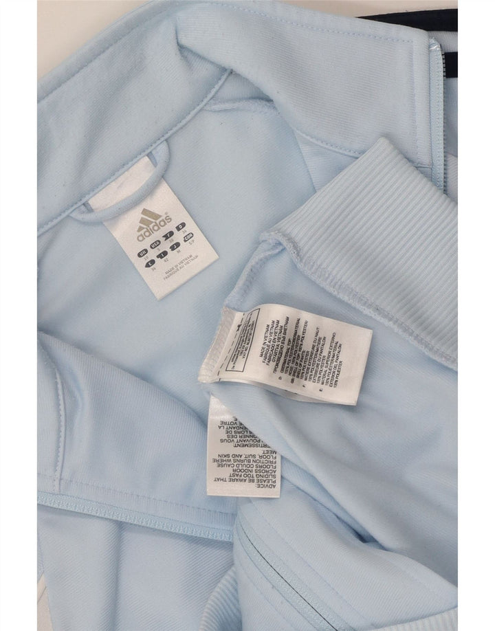Jachetă de top pentru trening Adidas pentru femei UK 10 Small Blue Poliester