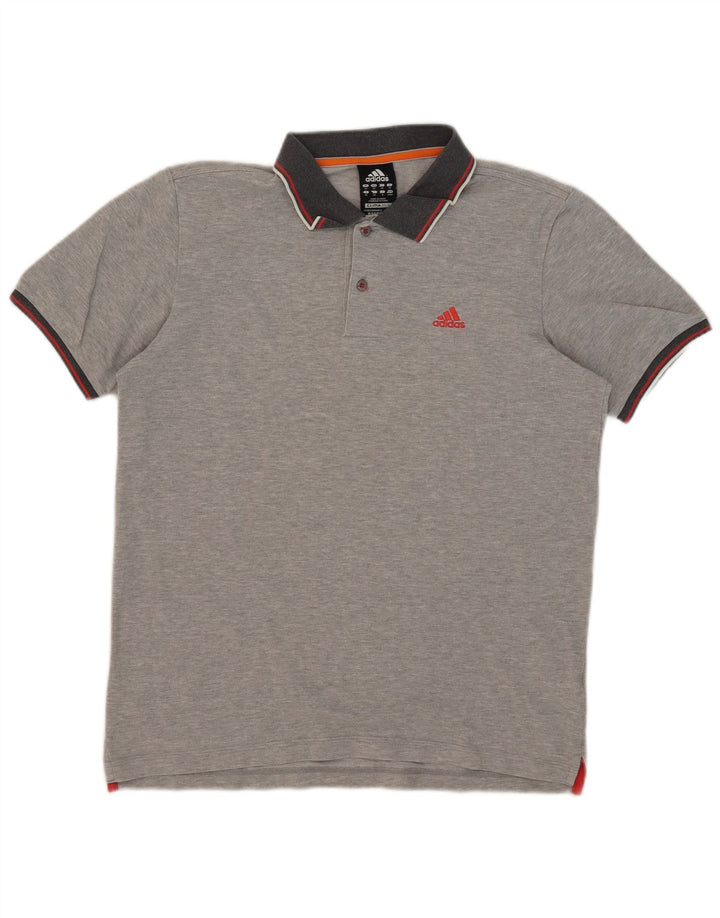 Tricou polo Adidas Clima 365 pentru bărbați, bumbac gri mediu