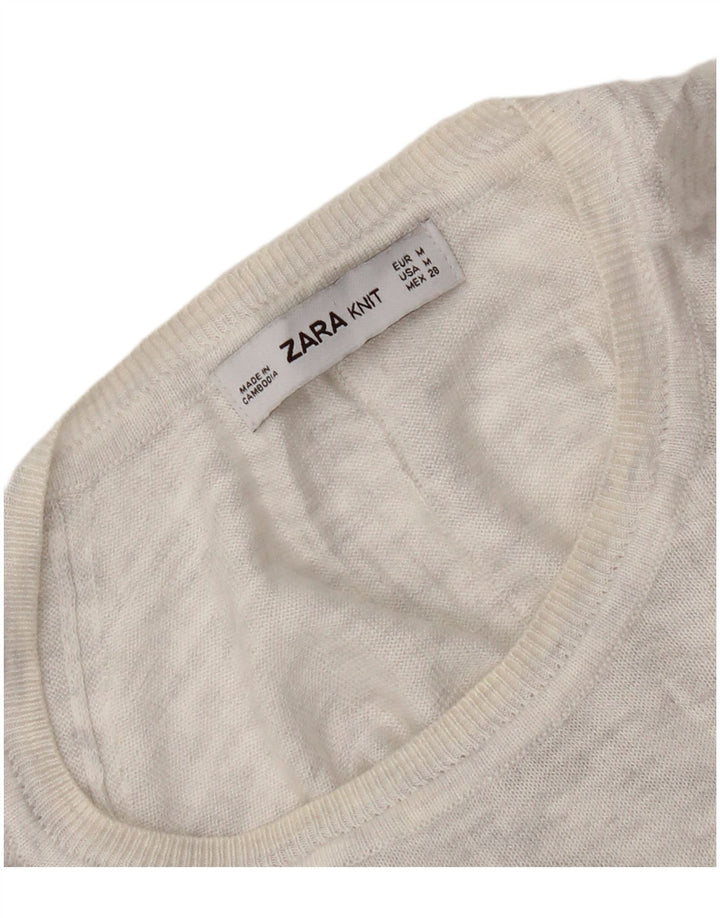 Pulover pentru femeie cu gât de barcă Zara UK 14, gri mediu