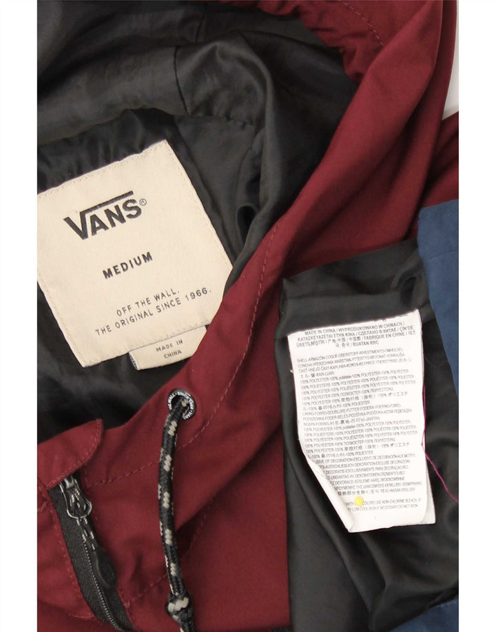 Jachetă de ploaie cu glugă pentru bărbați Vans UK 38 Medium Burgundy Colorblock