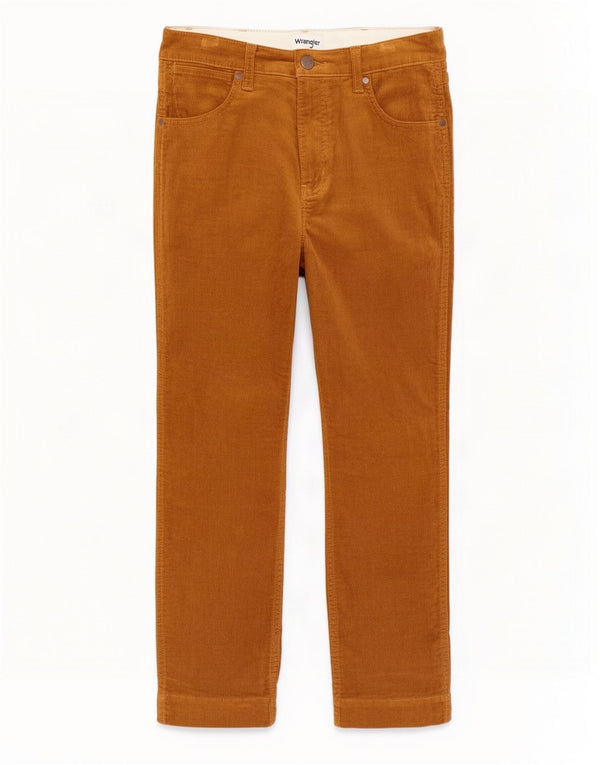 Pantaloni drepti pentru bărbați Wrangler din velur, L30 L27, bumbac maro