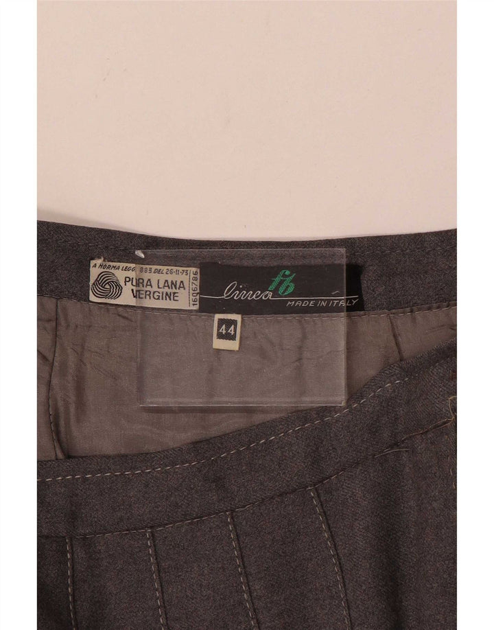 Fusta plisată Vintage pentru femei IT 44 Medium W28 Lână gri