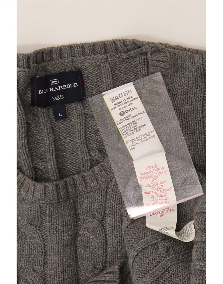 Marks & Spencer Pulover pentru bărbați, Blue Harbour, cu gât crew, mare, gri
