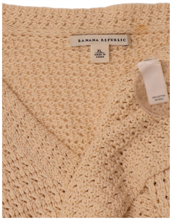 BANANA REPUBLIC Pulover cardigan pentru femei UK 18 XL bumbac bej