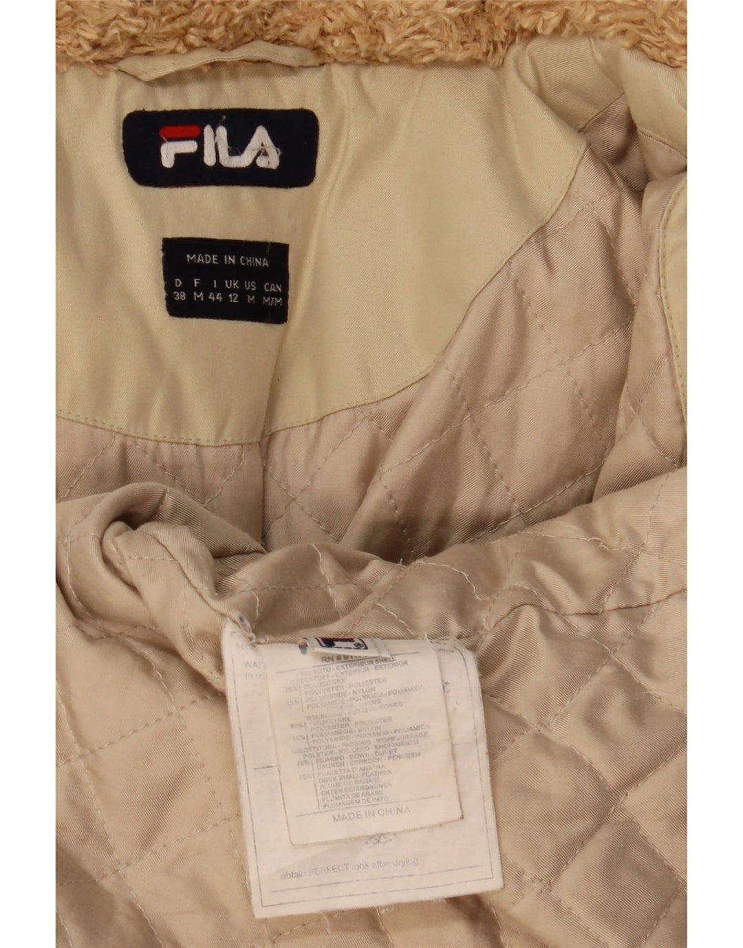Jachetă Windbreaker pentru femei cu glugă Fila UK 12 Medium Beige Poliester
