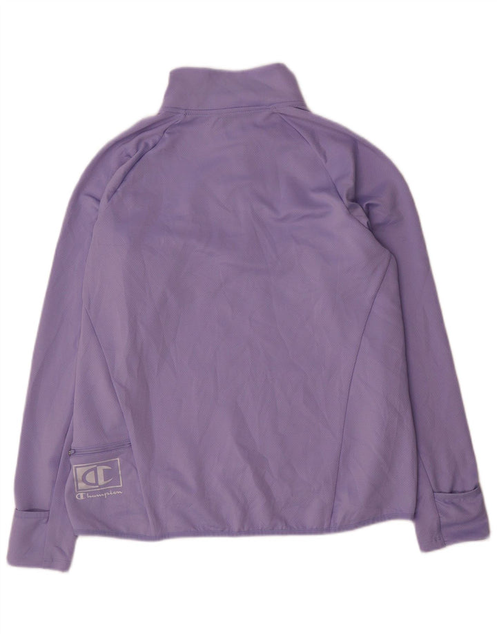 Top de trening Champion pentru femei, cu fermoar, cu gât, pulover, UK 16, mare, violet
