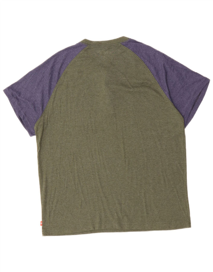 Tricou pentru bărbați IZOD Top Mediu Kaki Colorblock