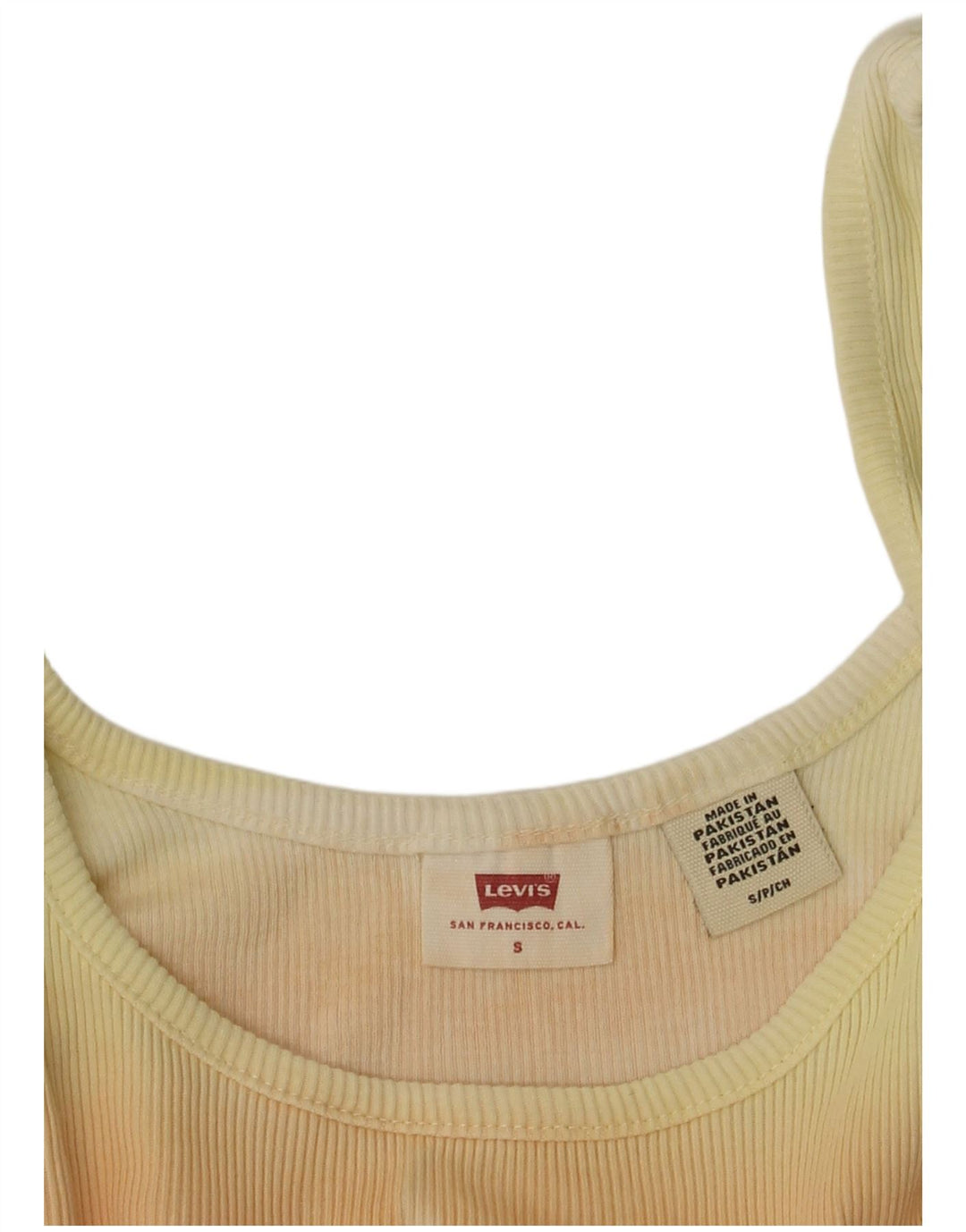 Top cu vestă crop pentru femei LEVI'S UK 8 mic cu dungi galbene