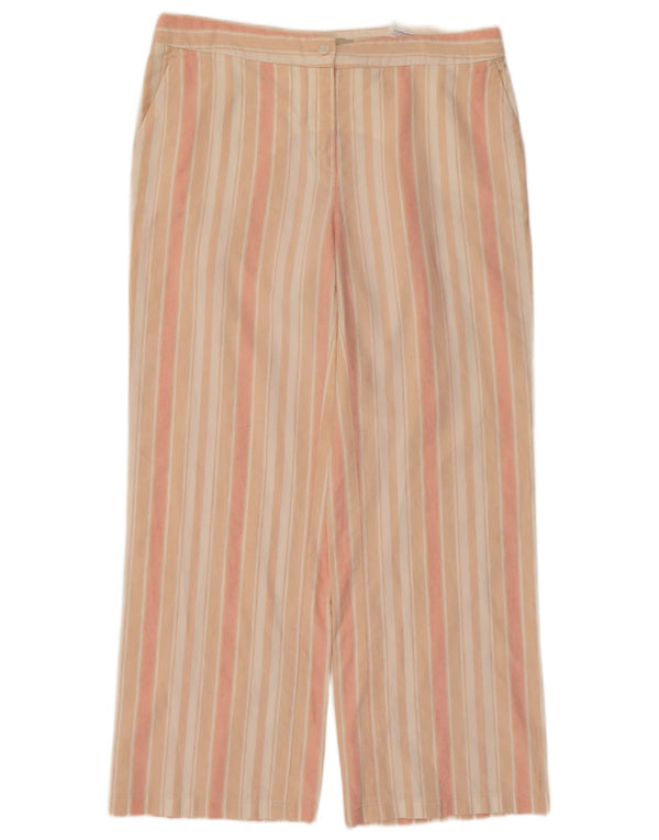 Pantaloni chino drepți pentru femei Henry s IT 44 Medium L34 L27 Bej cu dungi