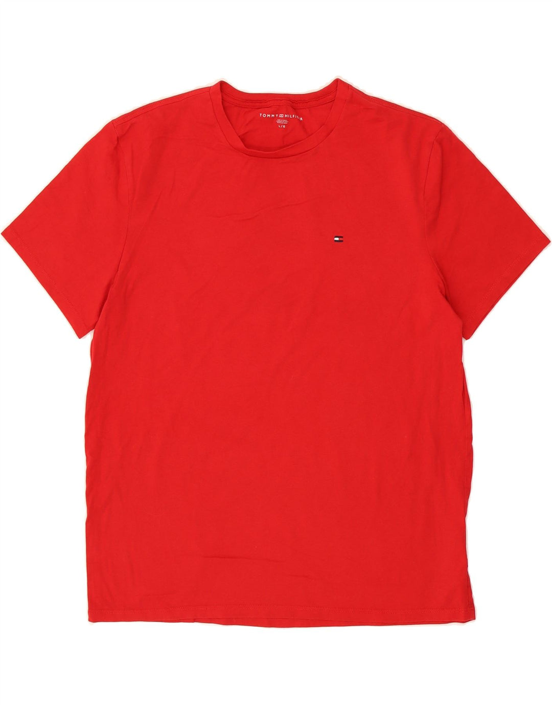 TOMMY HILFIGER Mens T-Shirt Top Large Red Cotton Vintage Tommy Hilfiger and Second-Hand Tommy Hilfiger from Messina Hembry 
