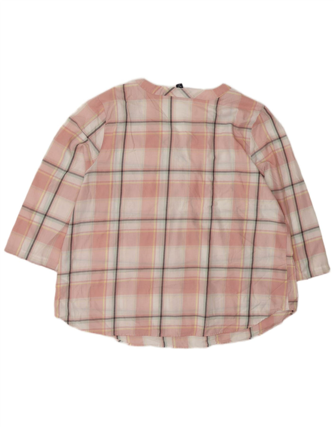Bluză cămașă cu mâneci 3/4 pentru femei Izod, UK 18, XL, roz, carouri