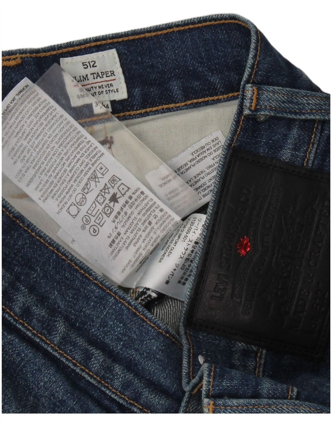Blugi conici 512 Slim pentru bărbați LEVI'S L31 L34 Bumbac albastru