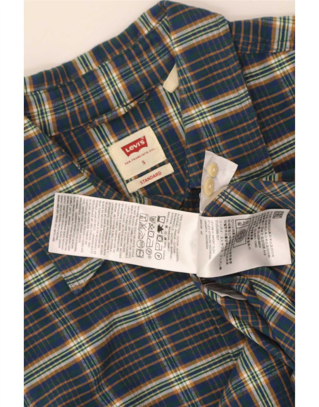 Cămașă standard Levi's pentru bărbați, bumbac cu carouri, albastru bleumarin