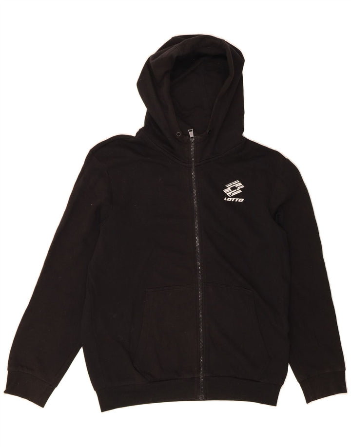 LOTTO Mens Zip Hoodie Sweater Small Black Cotton Vintage Lotto and Second-Hand Lotto from Messina Hembry 