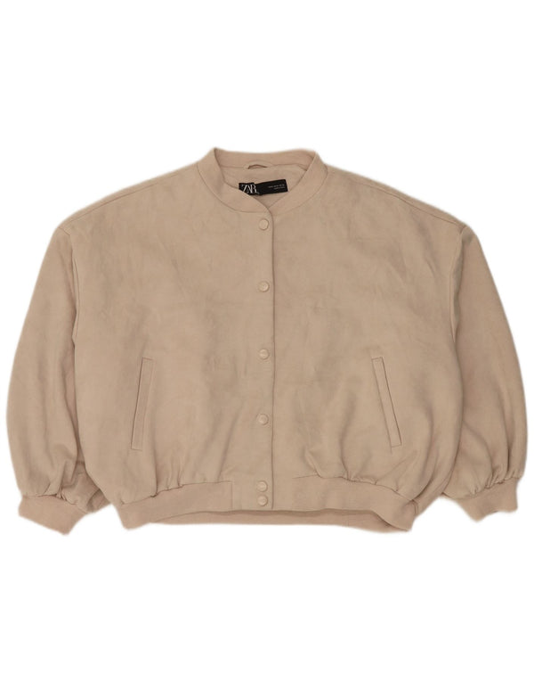 Bomber supradimensionat pentru femei Zara UK 14 Medium Bej Poliester