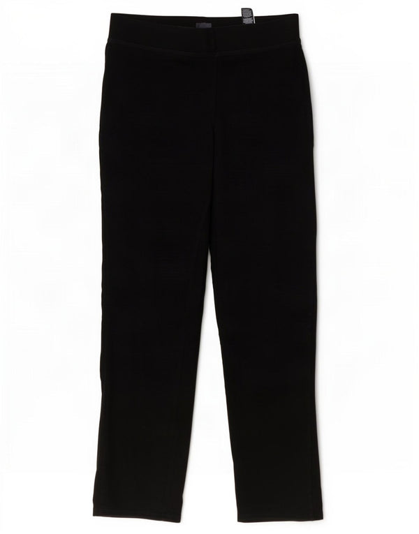 Marks & Spencer Womens Straight Trousers UK 16 Large Black Cotton