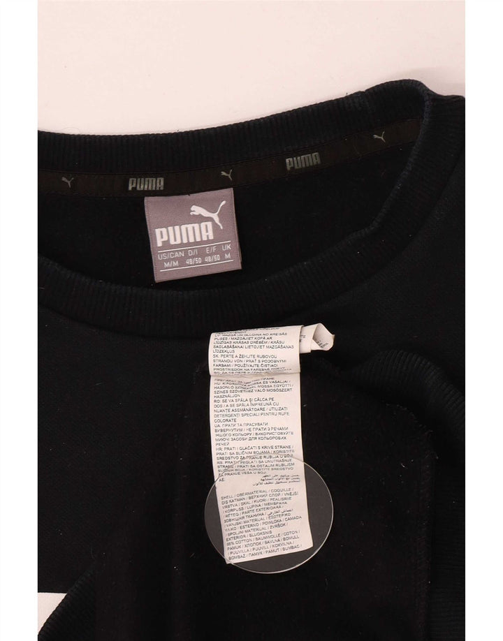 Pulover grafic pentru bărbați Puma, bumbac mediu negru