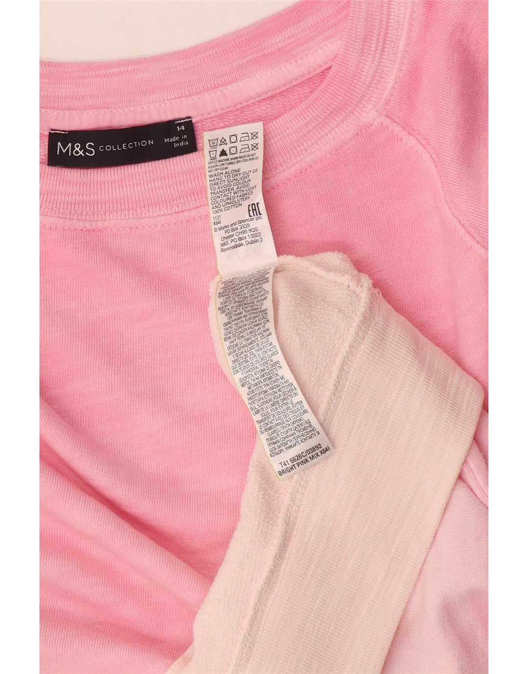 Pulover pentru damă Marks & Spencer pentru femei, UK 14, mare, roz Colorblock