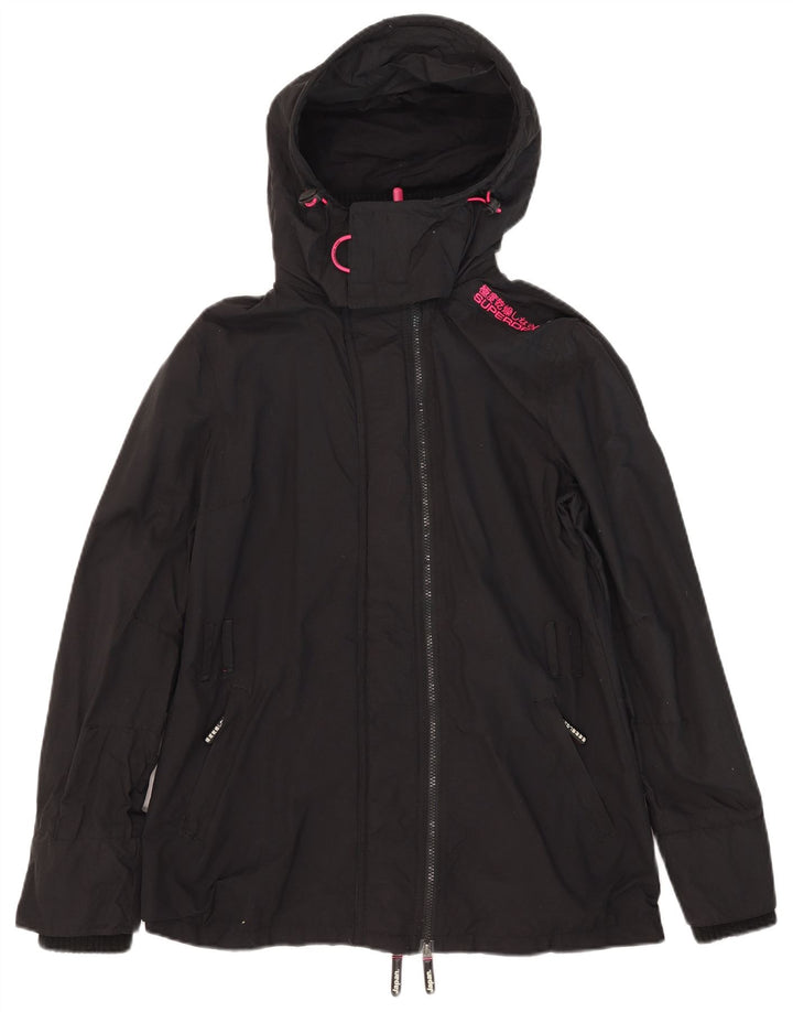 Superdry Windmac Windbreaker Windbreaker pentru femei UK 16 mare, negru, nailon