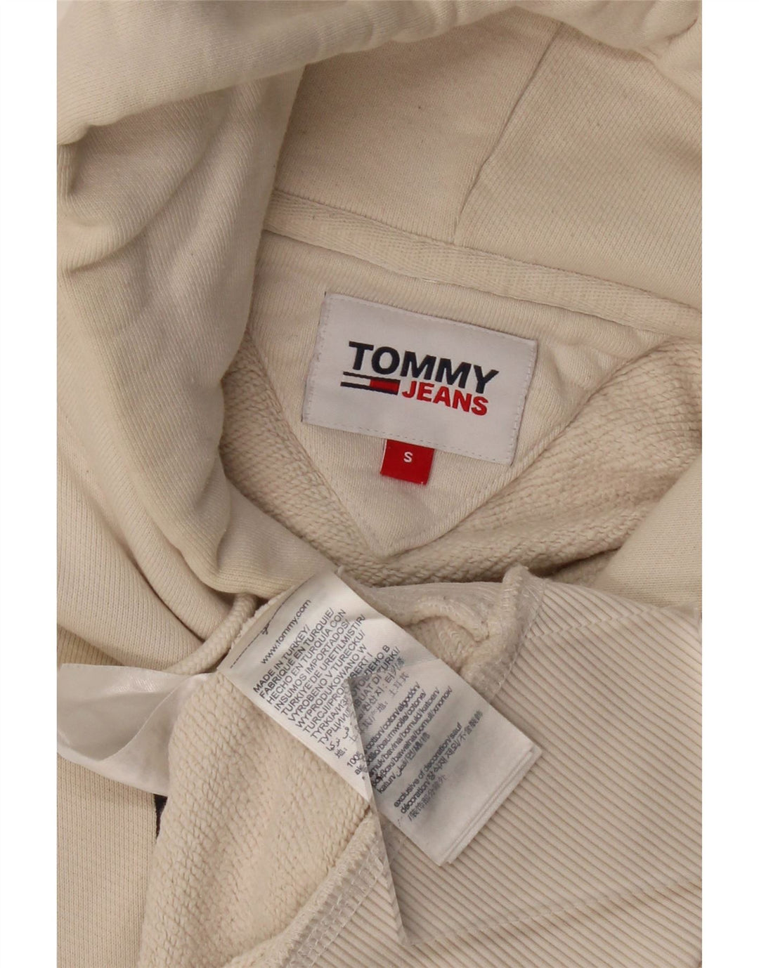 Pulover cu capota cu grafic Tommy Hilfiger pentru bărbați, mic din bumbac alb