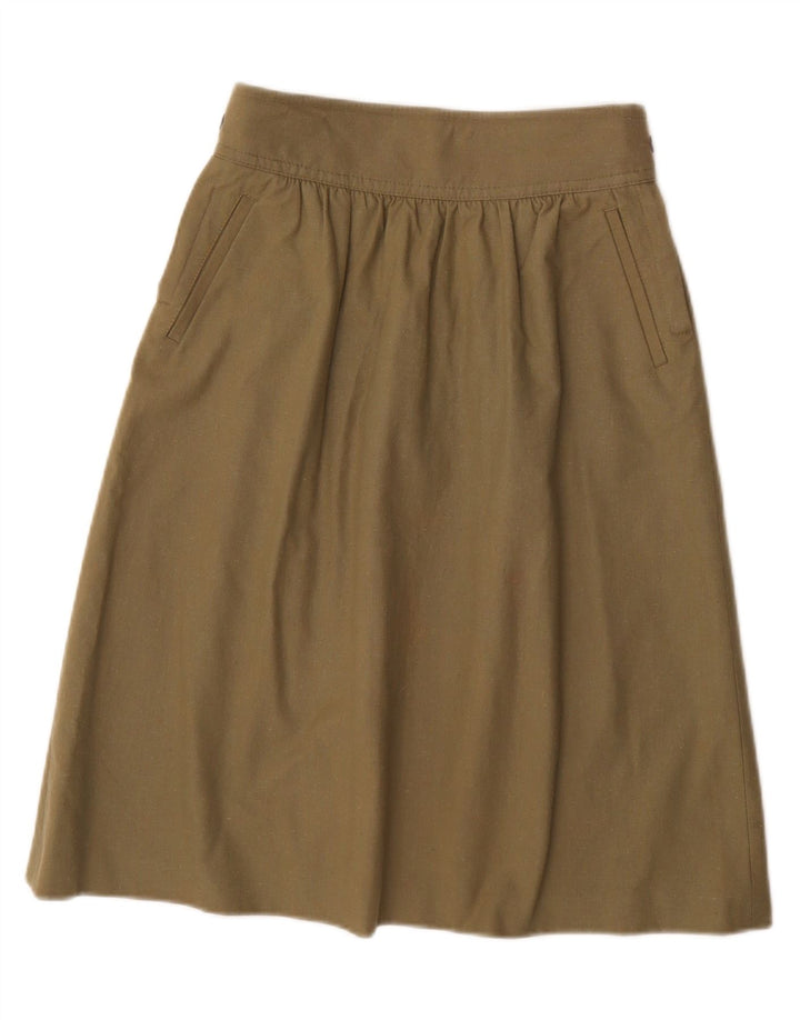 VINTAGE Womens A-Line Skirt IT 40 Small W26  Khaki Vintage Vintage and Second-Hand Vintage from Messina Hembry 