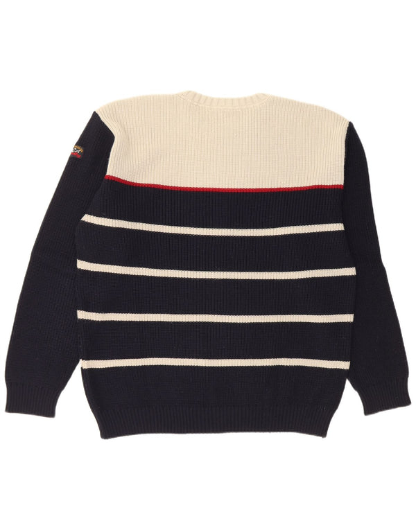 Pulover pentru bărbați Paul & Shark, cu gât crew, XL, lână merinos cu dungi bleumarin