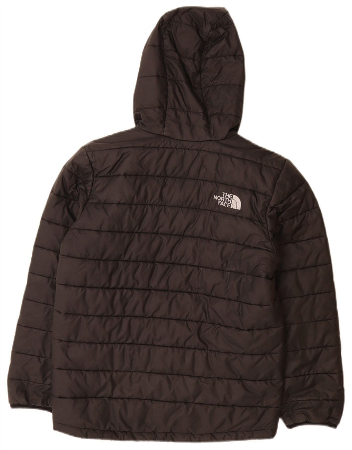 Jachetă căptușită cu glugă The North Face pentru băieți, 9-10 ani, poliester mediu negru